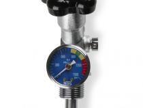 10 Lb. Bottle Super Hi-Flow Valve Assembly With Siphon Tube And Blue Gauge NOS