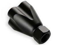 Showerhead Distribution Block Inlet -8 An O-Ring Female Port Outlet: (4) X -6 An O-Ring Female Port No Fittings Black Anodized NOS