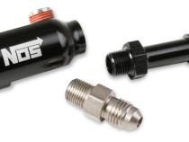 Late Model Billet Fuel Line Adapter Fits 3/8 Fuel Rail Black Anodized Aluminum (3) 1/8 Npt Ports W/ Adapters &amp;amp; Plugs -4 An Fuel Port NOS