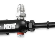 Late Model Billet Fuel Line Adapter Fits 5/16 Fuel Rail Black Anodized Aluminum (3) 1/8 Npt Ports W/ Adapters &amp;amp; Plug -4 An Fuel Port NOS