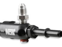 Late Model Billet Fuel Line Adapter Fits 5/16 Fuel Rail Black Anodized Aluminum (3) 1/8 Npt Ports W/ Adapters &amp;amp; Plug -4 An Fuel Port NOS