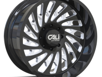 Cast Aluminum Wheels Switchback 9108 GB 20x12 Milled Spokes Gloss Black 5 On 139.7 Bolt Pattern -51 Offset Cali Offroad Wheels
