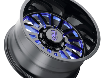 Cast Aluminum Wheels Summit 9110 GB-BL 20x12 Blue Milled Spokes Gloss Black 5 On 139.7 Bolt Pattern -51 Offset Cali Offroad Wheels