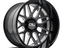 Cast Aluminum Wheels Invader 9115 GB-M 24x14 Milled Gloss Black 8 On 165.1 Bolt Pattern -76 Offset Cali Offroad Wheels