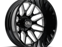 Dually Wheels Invader Dually 9115D GB-M 22x8.25 Milled Spokes Gloss Black 8 On 165.1 Bolt Pattern -232 Offset Cali Offroad Wheels