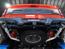 2021-Up Ford F-150 Raptor 3.5L EcoBoost HO 3 Inch Axle-Back Dual Rear Exit T304 Stainless Steel with Carbon Fiber Tips MBRP