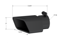 Exhaust Tip Rectangle Angled Cut Fits 3 Inch Systems Passenger Side MBRP