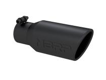 Exhaust Tip 4 Inch O.D. Angled Rolled End 2 3/4 Inch Inlet 10 Inch Length Black Coated MBRP