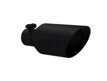 Exhaust Tip 4 1/2 Inch O.D. Dual Wall Angle Rolled End 2.5 Inch Inlet 11 Inch Length Black Coated MBRP