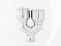 T304 Stainless Steel Tip  2.5 Inch ID Dual 4 Inch OD Out 9.55 Inch Length Single Wall MBRP